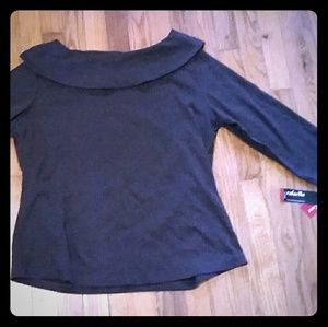 Rafaella Brown Thick Cotton 3/4 Sleeved Top